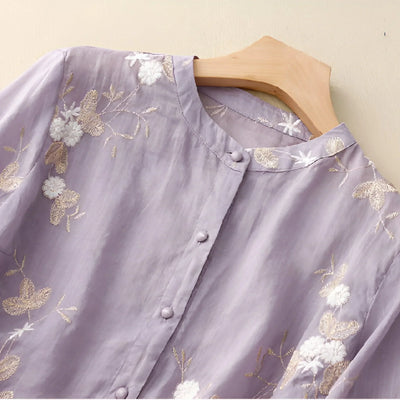 ISOBEL COTTON TOP WITH EMBROIDERED FLOWERS