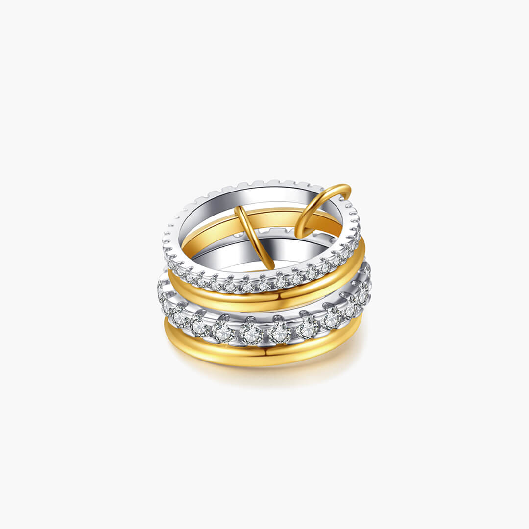 Leona Rhinestone Stacked Ring