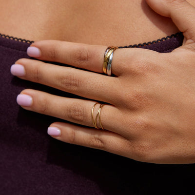 Elina Three-Toned Loop Ring