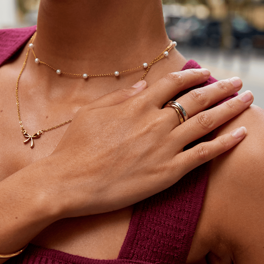 Elina Three-Toned Loop Ring