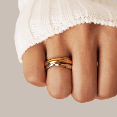 Elina Three-Toned Loop Ring