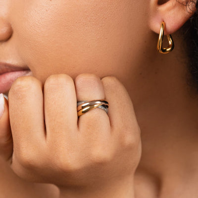 Elina Three-Toned Loop Ring