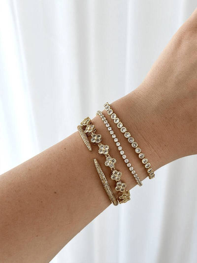 Alora Round Cut Zirconia Bezel Tennis Bracelet