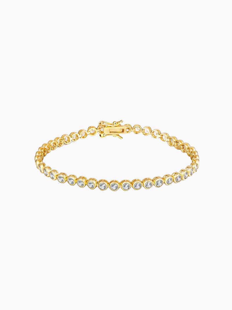 Alora Round Cut Zirconia Bezel Tennis Bracelet