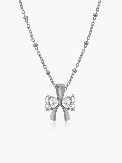 Amira Zirconia Bow Pendant Necklace