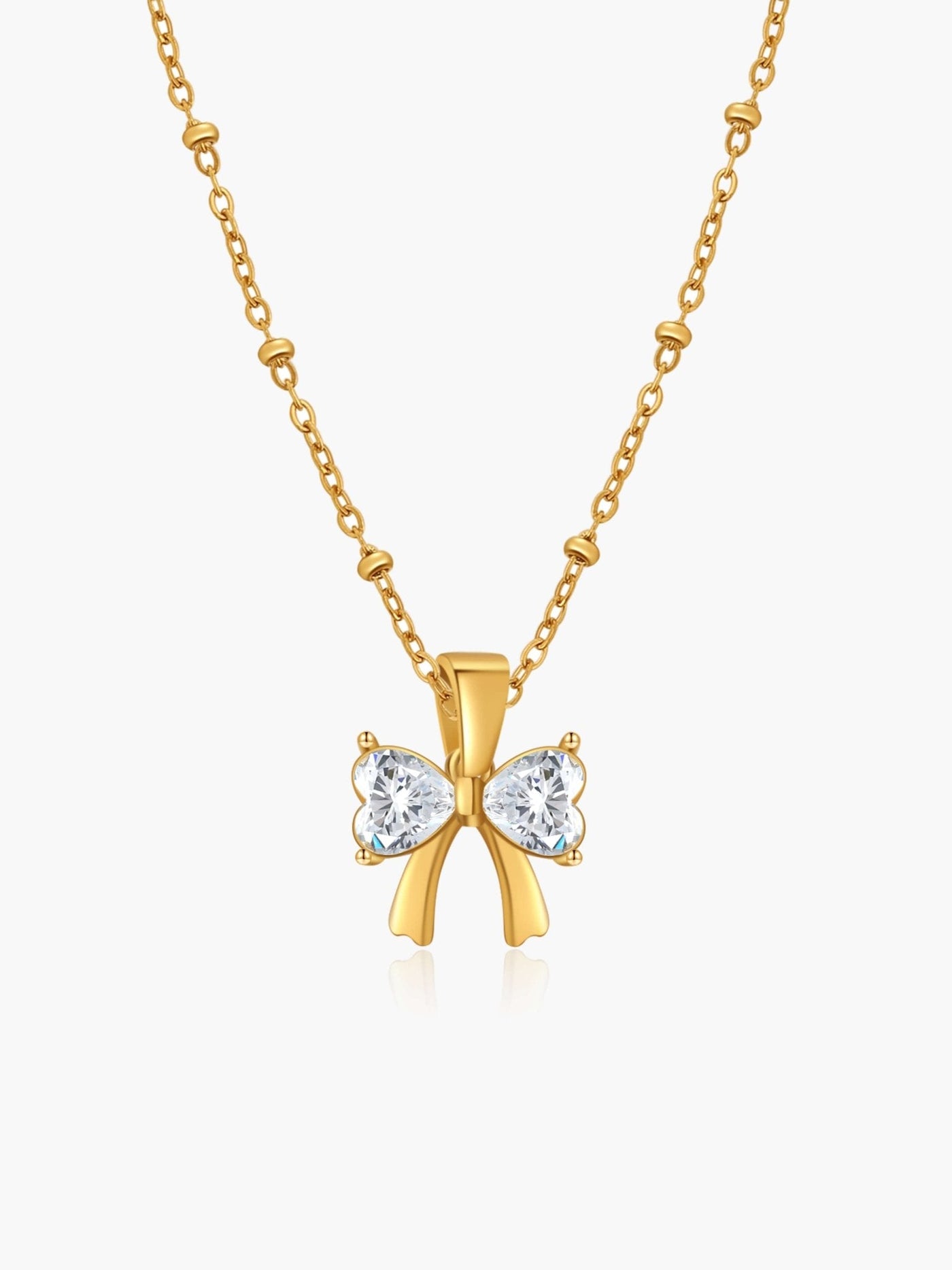 Amira Zirconia Bow Pendant Necklace