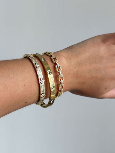 Annelise Adjustable Rhinestone Link Cuff Bracelet