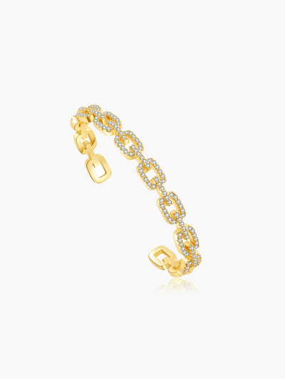 Annelise Adjustable Rhinestone Link Cuff Bracelet