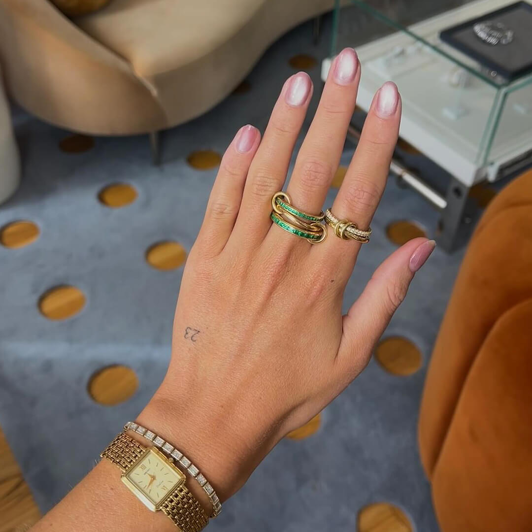 Anise Pavé Emerald Ring