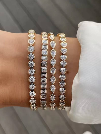 Isabella Heart-Cut Zirconia Tennis Bracelet