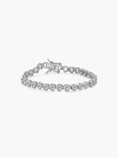 Isabella Heart-Cut Zirconia Tennis Bracelet