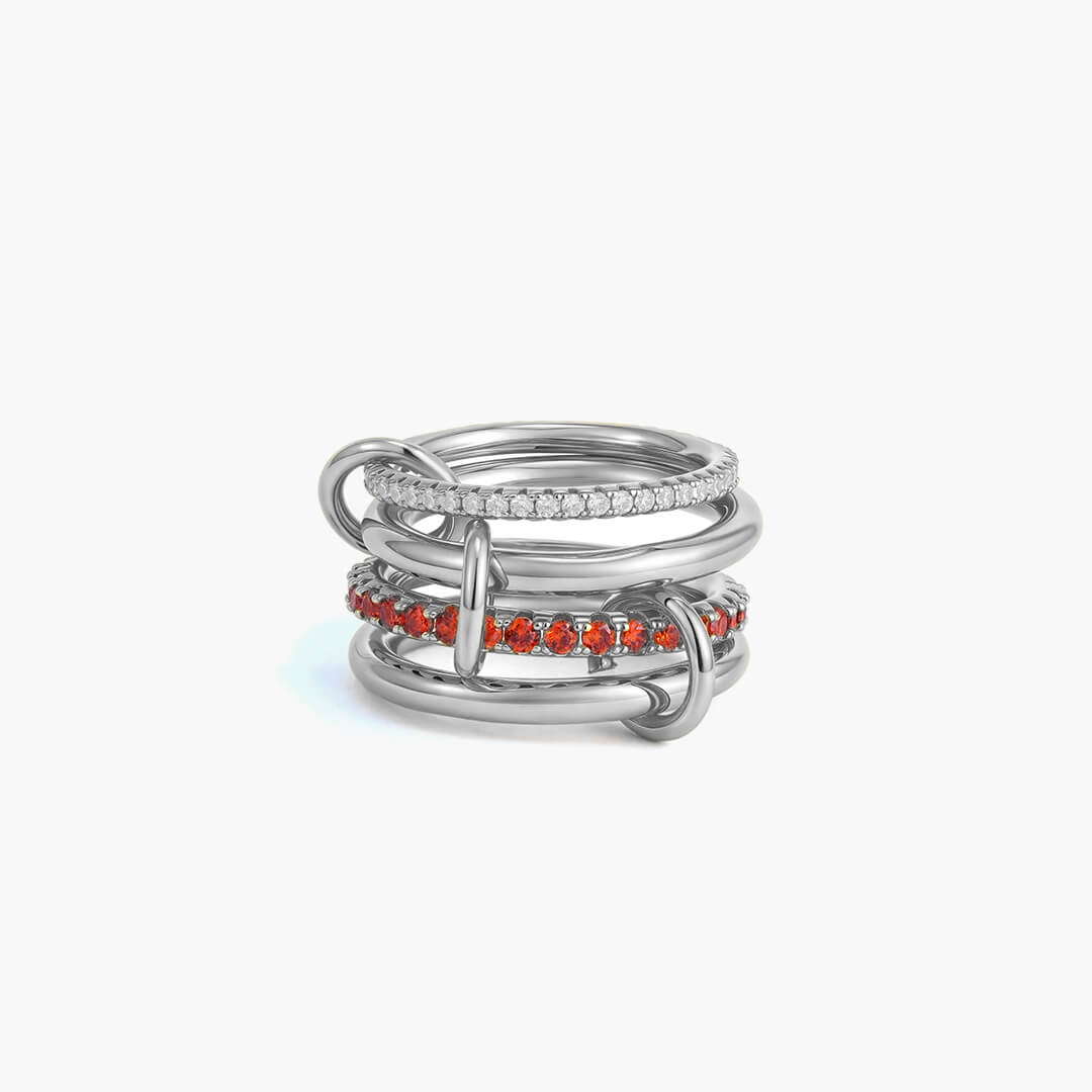 Aria Fire Red Stacked Ring