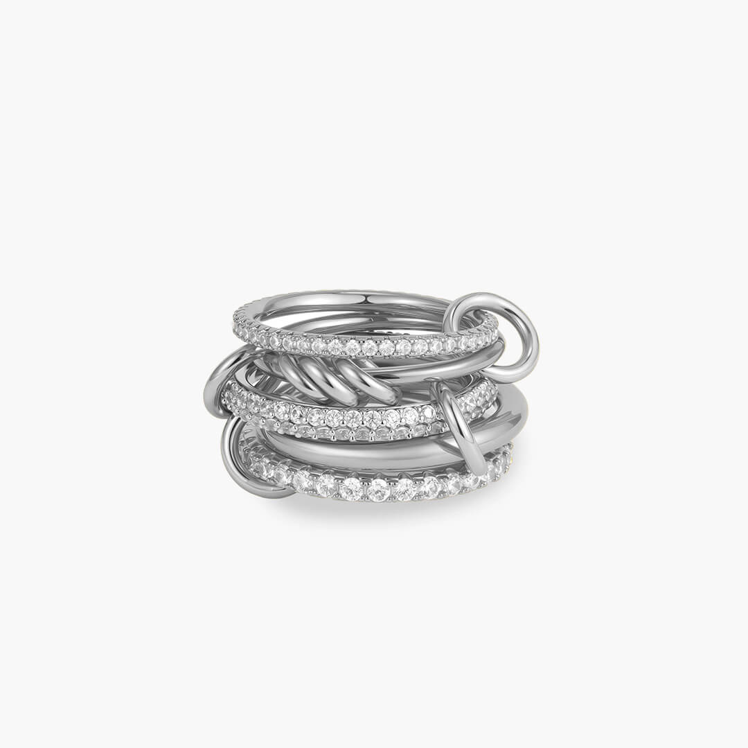 Aurelia Radiant Zirconia Five-Stacked Ring