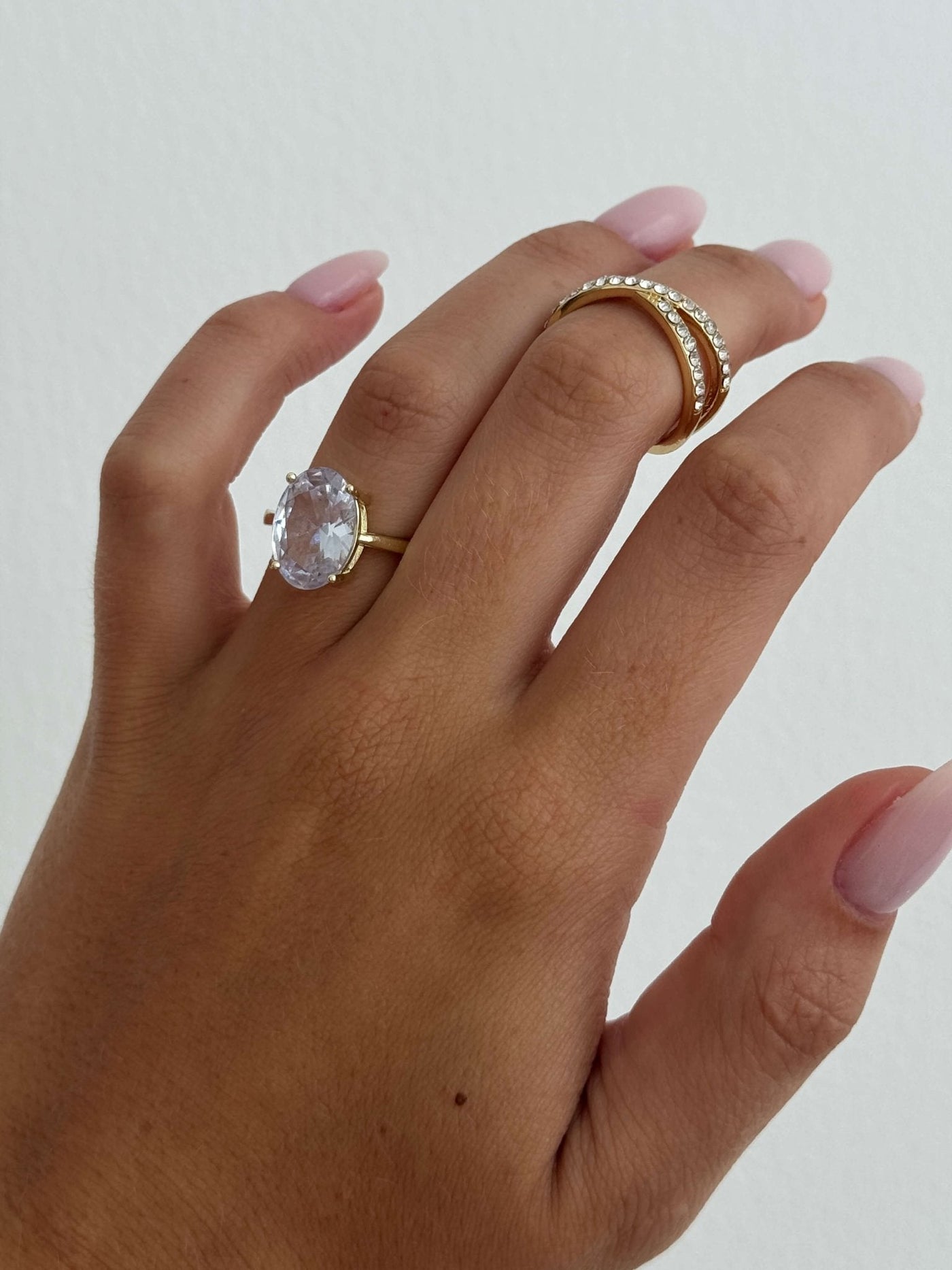 Adrianna Oval Zirconia Band Ring