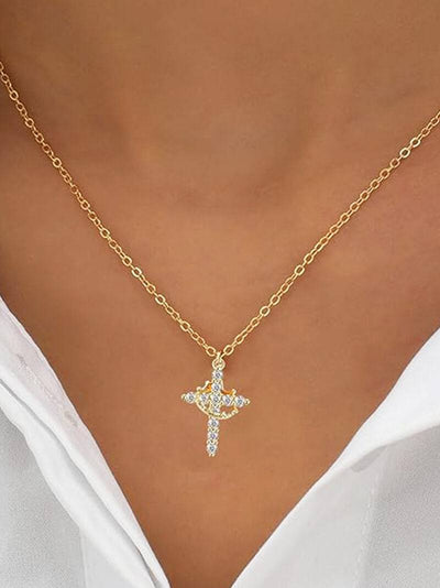 Talitha Gemstone Cross Pendant Necklace