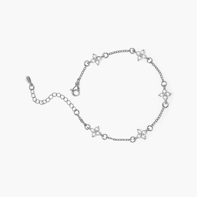 Dina Rhinestone Flower Chain Bracelet