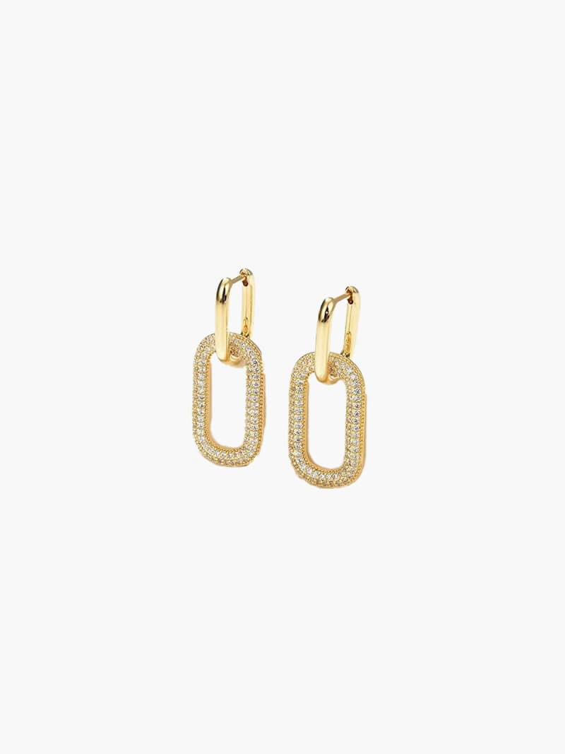 Alicia Sparkling Pavé Link Hoops