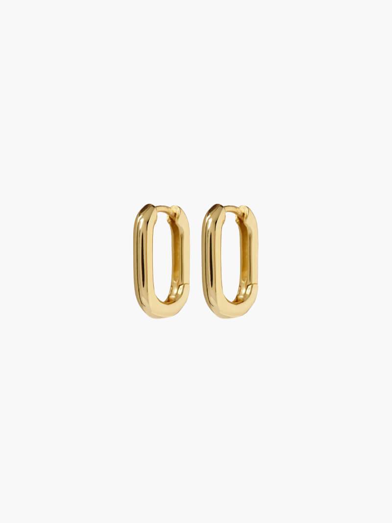 Everly Oval Mini Hoops Earrings