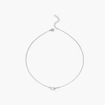 Guinevere Interlocking Zirconia Chain Necklace