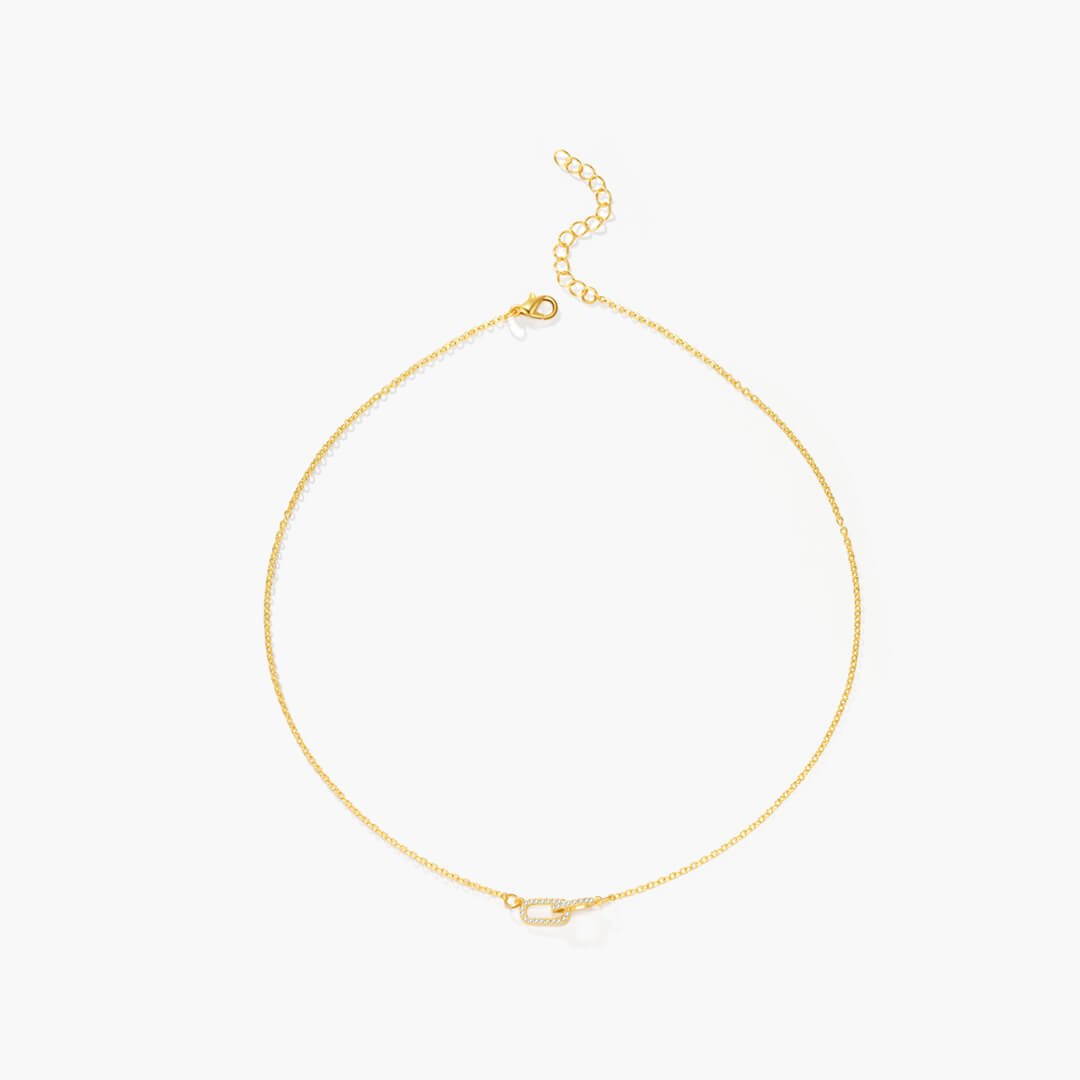 Guinevere Interlocking Zirconia Chain Necklace