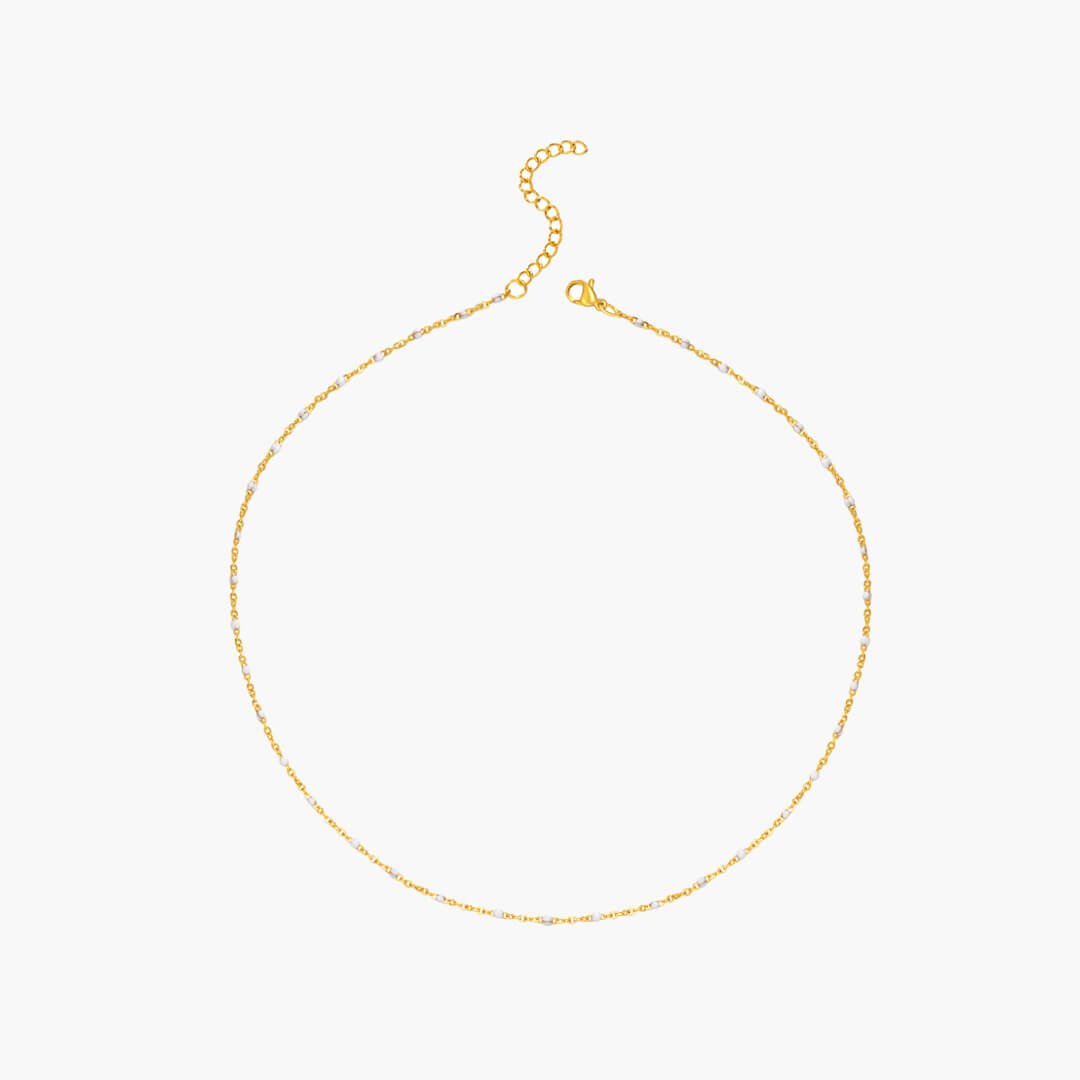 Fiona Minimal Pearl Bead Chain Necklace