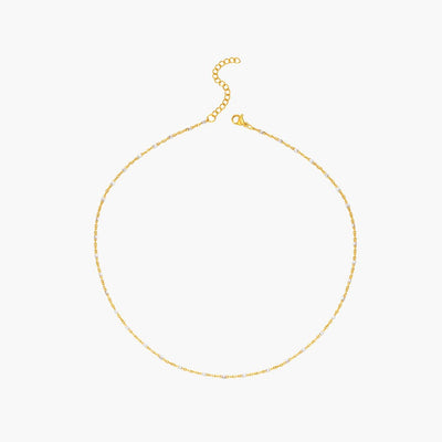 Fiona Minimal Pearl Bead Chain Necklace