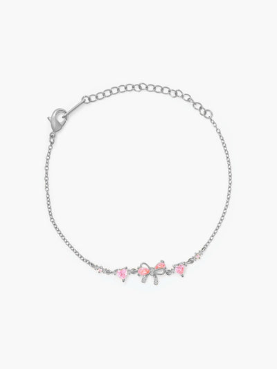 Yasmin Zirconia Bow Detail Chain Bracelet