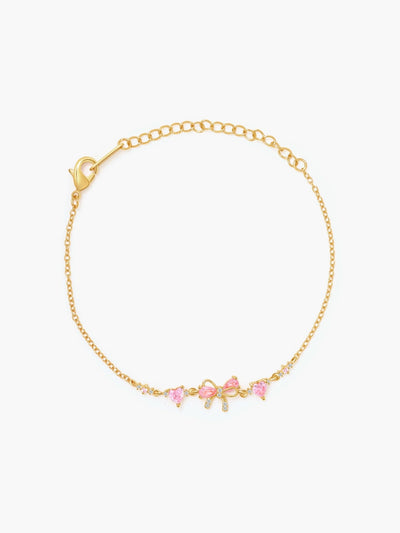 Yasmin Zirconia Bow Detail Chain Bracelet