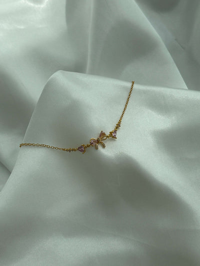 Yasmin Zirconia Bow Detail Chain Bracelet