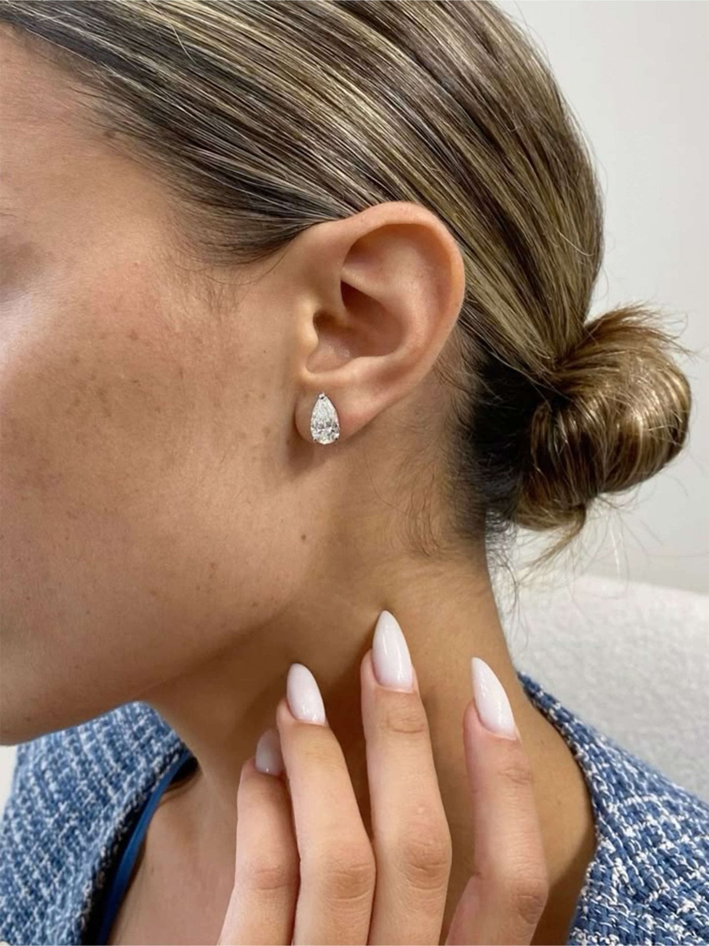 Katy Pear Cut Zirconia Stud Earrings