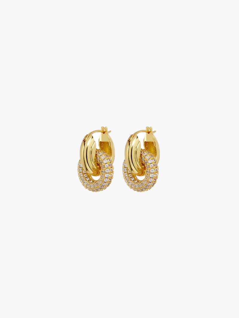 Selena Interlocking Pavé Loop Earrings