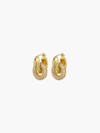 Selena Interlocking Pavé Loop Earrings