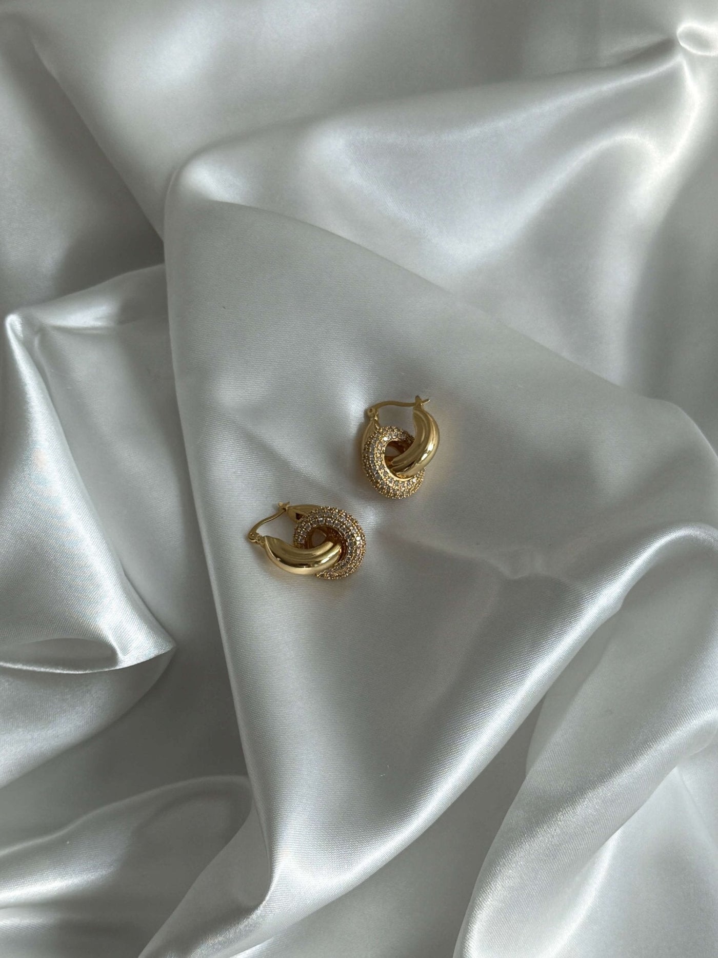 Selena Interlocking Pavé Loop Earrings