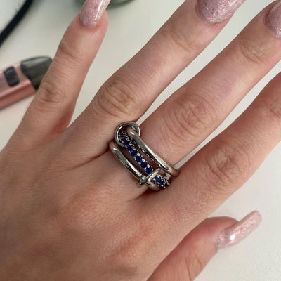 Nila Blue Gemstone Stacked Ring