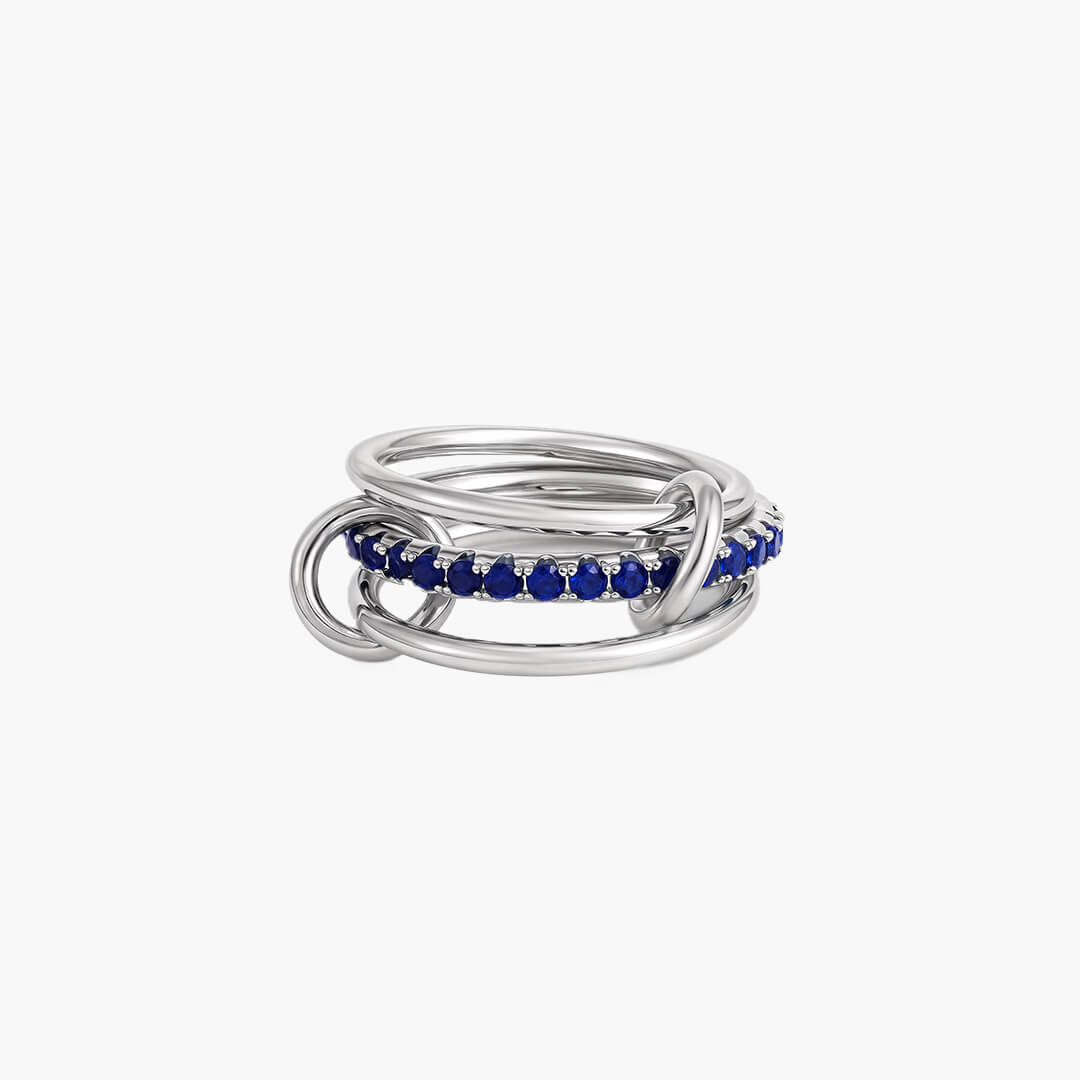 Nila Blue Gemstone Stacked Ring
