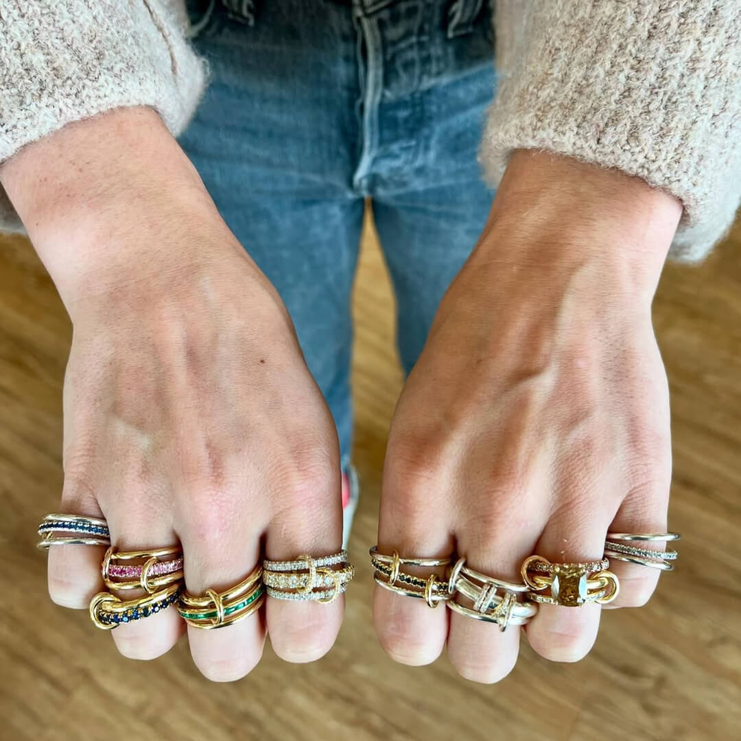 Nila Blue Gemstone Stacked Ring