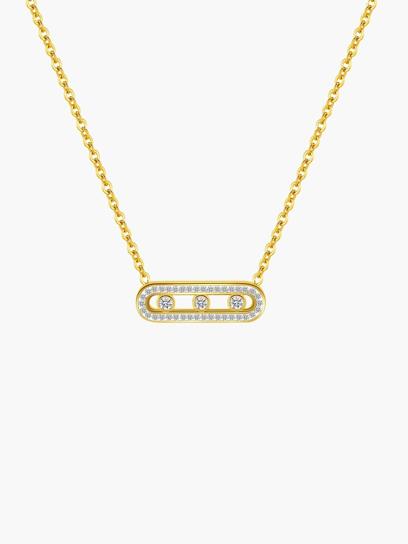 Melina Triple Zirconia Pendant Necklace