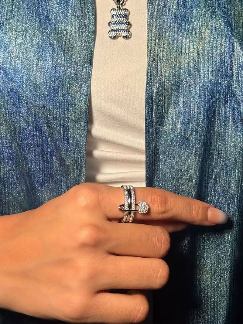 Erica Pinned Sparkle Band Ring