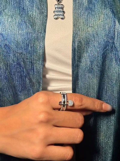 Erica Pinned Sparkle Band Ring