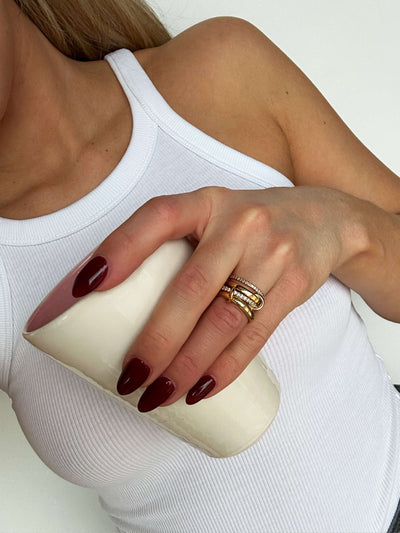 Sylvie Sparkling Rhinestone Stacked Ring