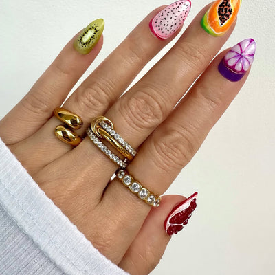 Priscilla Sparkling Rhinestone Three Stacked Ring