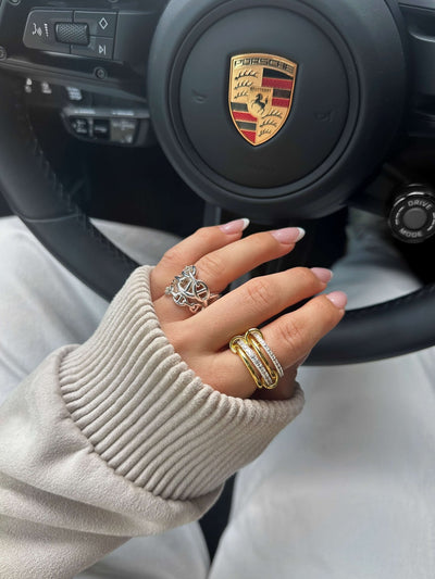 Leona Rhinestone Stacked Ring