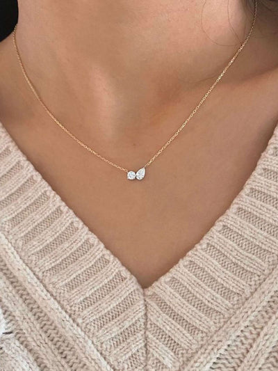 Shira Twin Zirconia Pendant Necklace