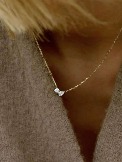 Shira Twin Zirconia Pendant Necklace