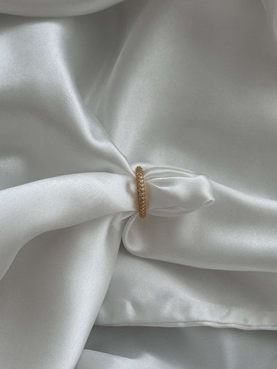 Saraya Crown-Edge Rhinestone Band Ring