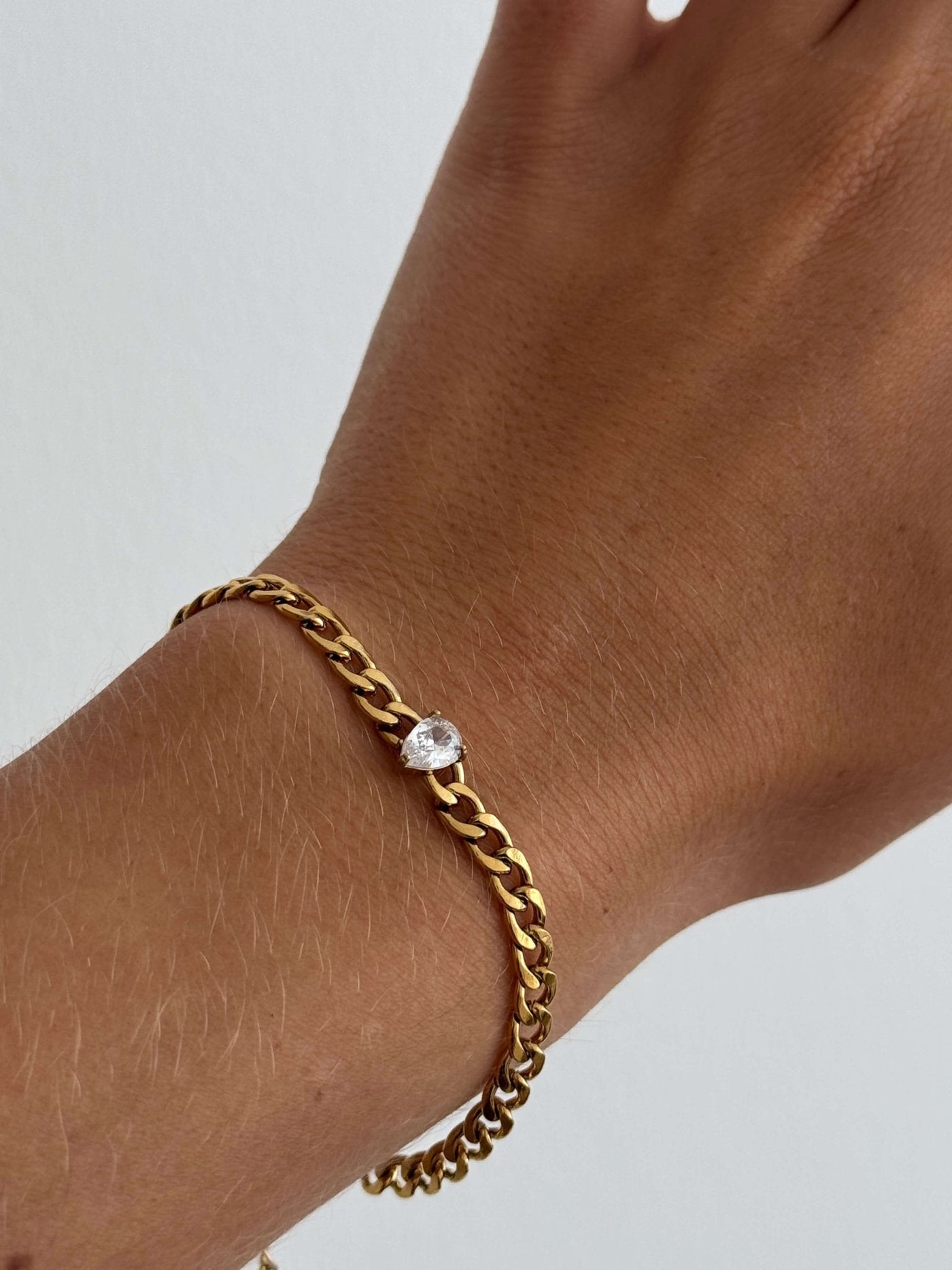Azalia Pear Cut Zirconia Chain Bracelet