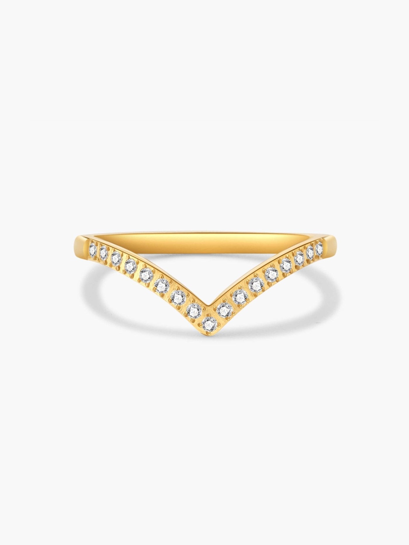 Zahra V-Cut Rhinestone Band Ring