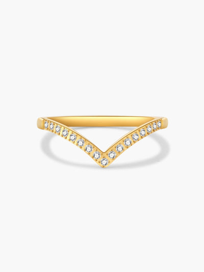 Zahra V-Cut Rhinestone Band Ring