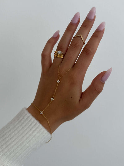 Zahra V-Cut Rhinestone Band Ring