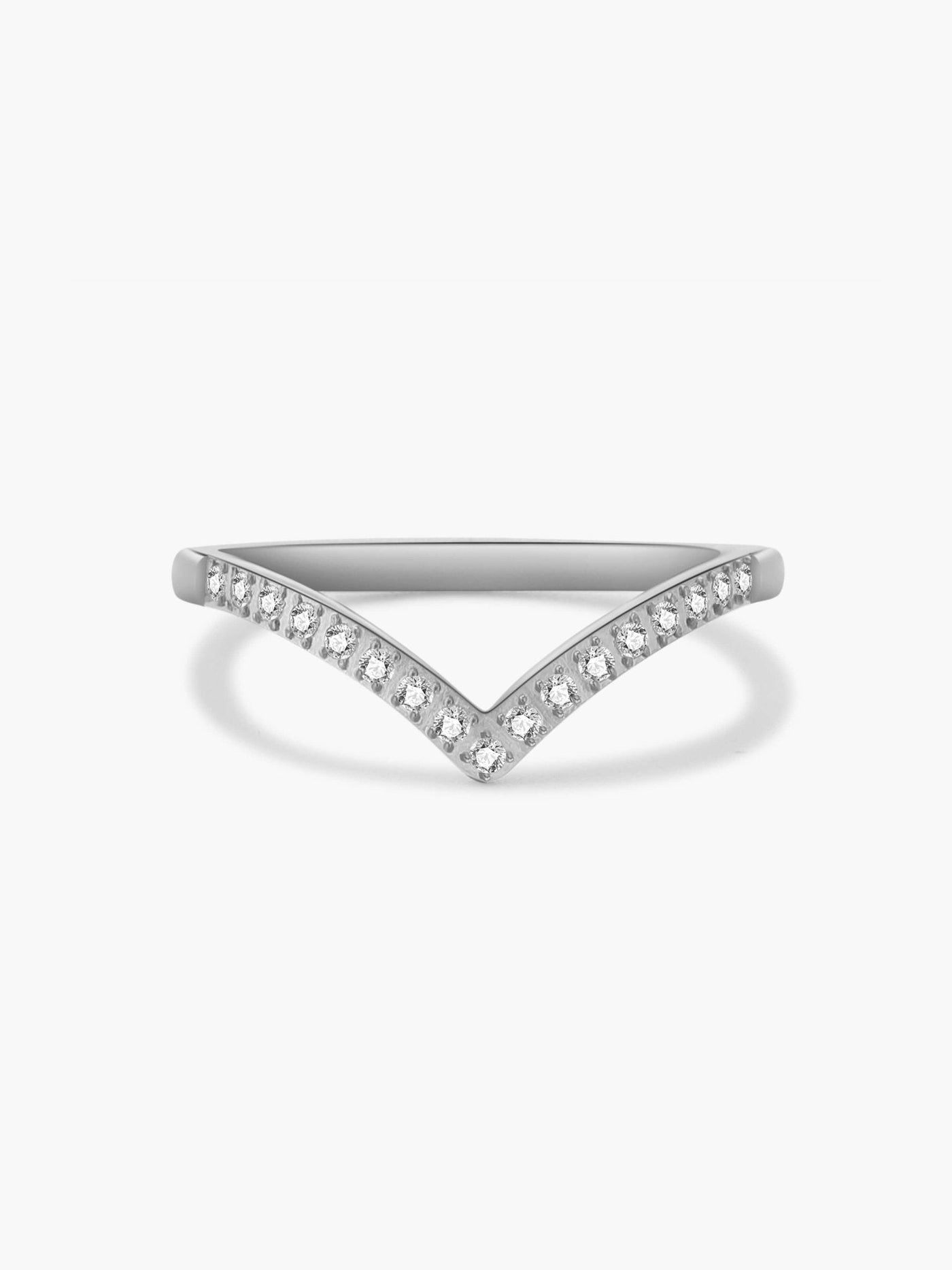 Zahra V-Cut Rhinestone Band Ring